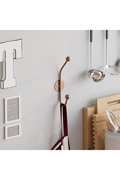 MOİRA Mat Bakır Metal Duvar Askısı Dekoratif Modern Tasarım Antre Banyo Hol P...