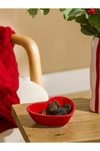 LC Waikiki Lcw Home Red Heart Figured Ceramic Bowl 13 cm