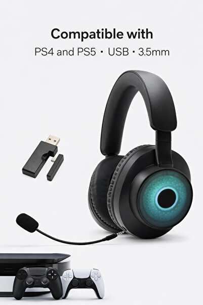 ASA سماعة ألعاب لاسلكية SINGER X RGB - وضع 2.4 جيجاهرتز + وضع سلكي، ميكروفون ...