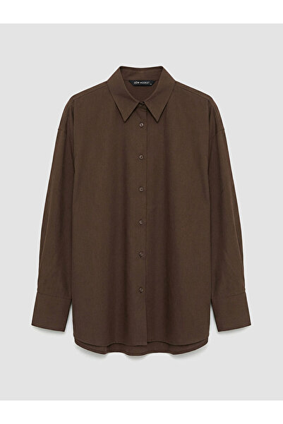 LC Waikiki Καφέ Γυναικείο Πουκάμισο Τουνίκ