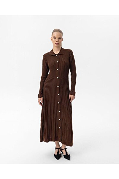 erk giyim 10 Pearl Button Knitwear Dress