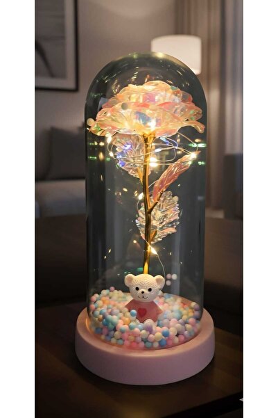 Marka Tasarim Pembe Tabanlı 14 Şubat Sevgililer Günü Özel Led Işıklı Kalp Ayı...