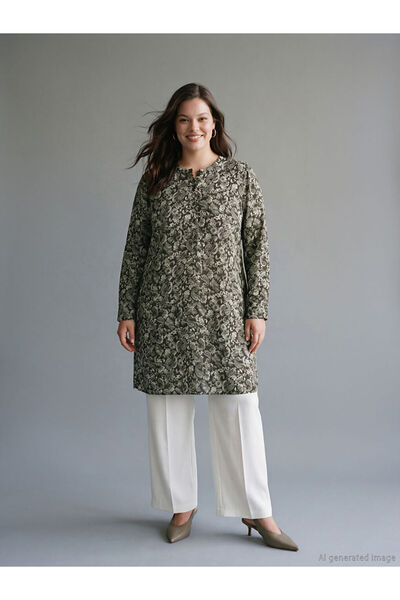 LC Waikiki Judge Collar Patterned Women's Tunic