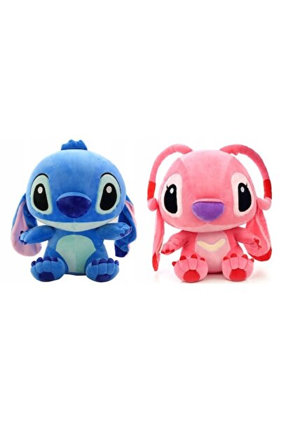 OEM Set de 2 jucării de pluș Lilo și Stitch, mascota Stitch și Angel, 25 cm, ...