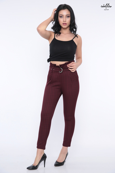 Stylish Burgundy women's pants