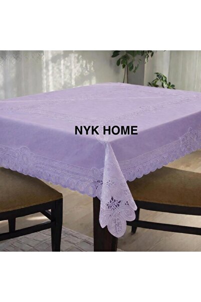 NYK HOME Față de masă din pânză de ulei cu aspect de dantelă, masă din PVC