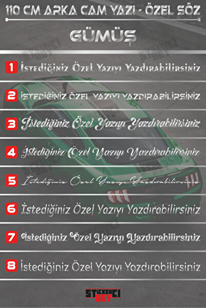 STİCKERCI BEY 110 CM ÖZEL YAZI - SÖZ STİCKER ARABA YAZISI - MOTORSİKLET - ÖZE...
