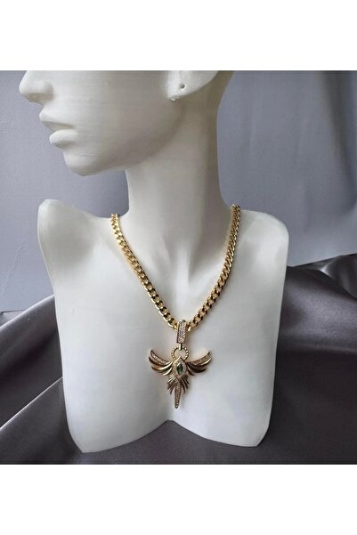 Şöhret takı&aksesuar قلادة من الفولاذ مرصعة بحجر الزركون من أنكا باتش