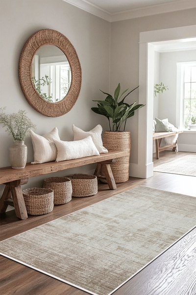 PINKIE HOME Makinede Yıkanabilir Kaymaz Taban Leke Tutmaz Modern Kesme Yolluk...