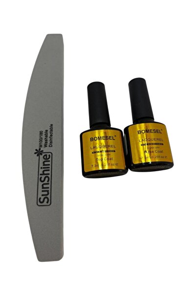 bomesel Bomesel Manicure Set, Base Coat, Top Coat + SunShine100/180 File, Sea...