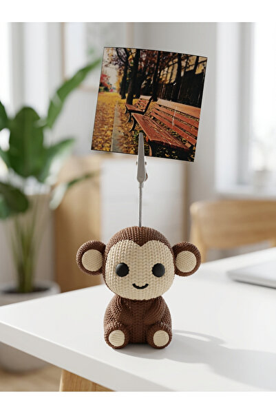 Virtus3DStudio Örgü Desenli Sevimli Maymun Not & Fotoğraf Tutucu