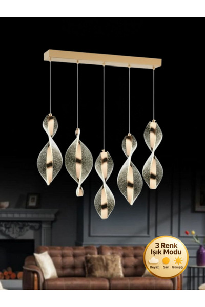 Litra Lighting Nuvola Model 5"li Gold 3 Renk Modu Yemek Masası Oturma Çocuk Y...