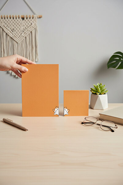 Renkli Zeka Cat Patterned 2-Piece Notepad Set – 110 Gr Thick Paper Notepad (1...