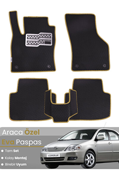 stiloto طقم دواسات EVA متوافق مع تويوتا كورولا E120 سيدان (2000-2007) - دواسا...