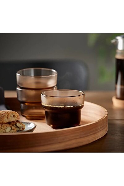 IKEA QUİCK 4 Adet Cam Bardak Yükseklik 7.5 Cm 4'lü Set Su Meşrubat Bardağı Ha...