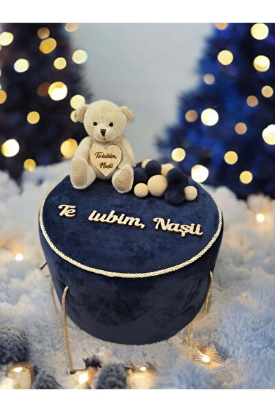 OBSIDION VELVET SPONGE box - baptism transport - dark blue