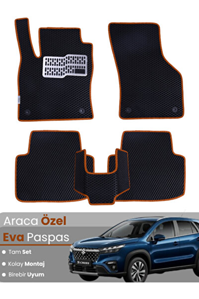 stiloto Suzuki S-Cross (2016-2021) Compatible Eva Floor Mat Full Set–Car Mat,...