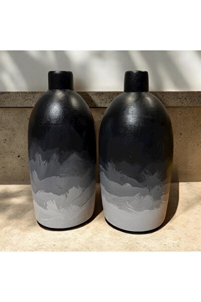 pinaart 2-Piece Decorative Wooden Vase Cobalt Size 16 cm