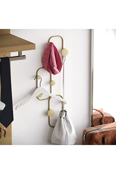 MOİRA Altın Gold,Dekoratif Metal Duvar Askısı Modern Tasarım Antre Banyo Hol ...