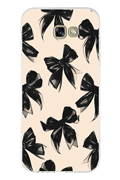 TechTree Samsung Galaxy A7 2017 Compatible Black Bow Ribbon Printed Silicone ...