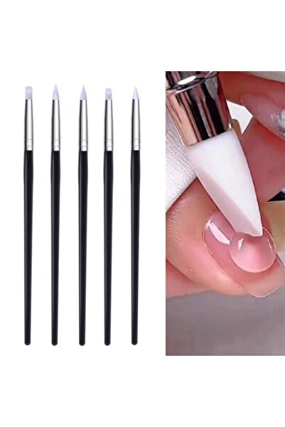 Pink Nails Silicone Nail Brushes Set of 5