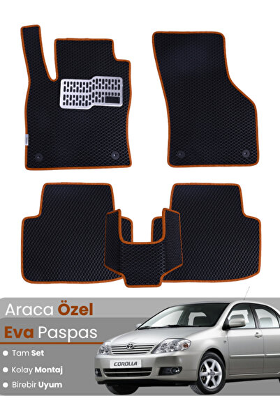 stiloto Toyota Corolla E120 Sedan (2000-2007) Compatible Eva Floor Mat Full S...
