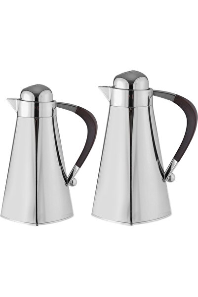 AZOZ MERCHLY Thermos Set, 2 Pieces, 0.7/1 Liter, Glass Inner Material, Wooden...