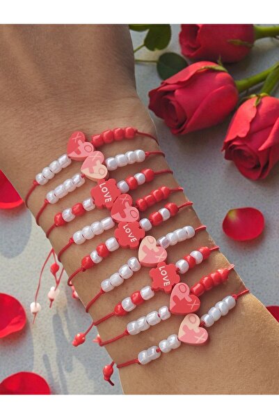 Amabel Jewelerys Valentine's Day 10-Piece Lucky Bracelet (Certificate-Birthda...