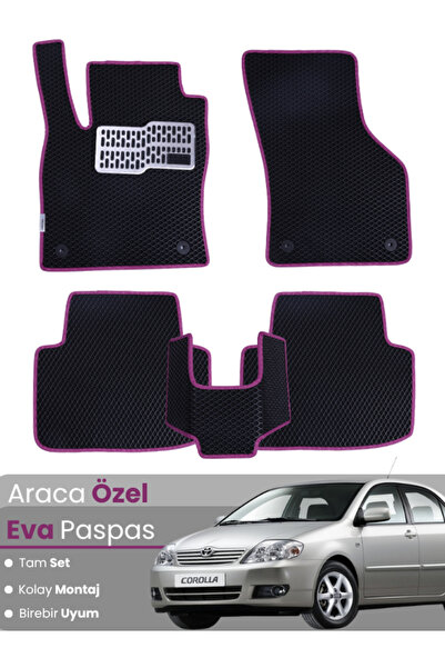 stiloto Toyota Corolla E120 Sedan (2000-2007) Compatible Eva Floor Mat Full S...