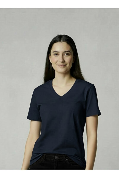 LYVEAN تيشيرت بأكمام قصيرة وياقة على شكل حرف V