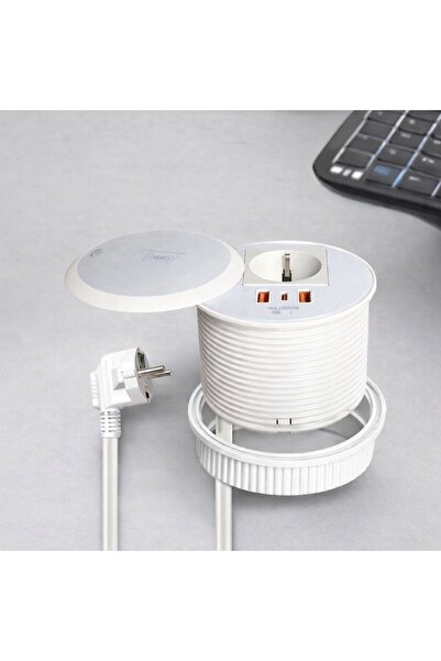 Adsinio Wireless Built-in Socket, Adsinio, 1 Schuko, 1 USB-C, 2 USB-A, 1 Wire...