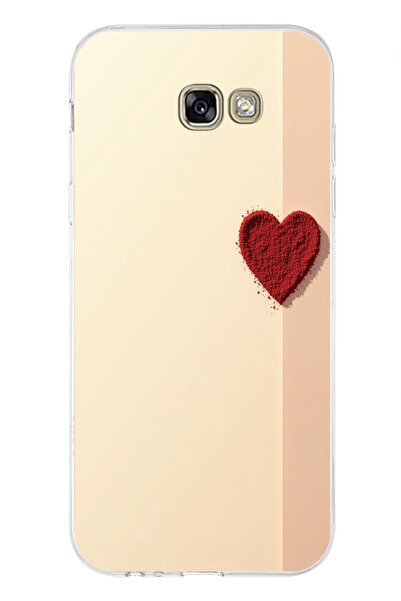 TechTree Samsung Galaxy A7 2017 Compatible Cream Background Red Heart Printed...