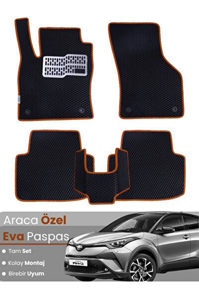 stiloto TOYOTA C-HR HYBRİD (2020-2023) Uyumlu EVA Paspas Tam Set–Oto Paspas,A...