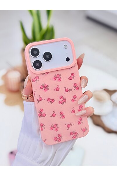Go Aksesuar iPhone 17 Promax Compatible Print Mini Pink Flower Design Protect...