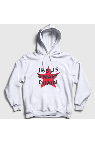 Presmono Unisex White Logo the Jesus and Mary Chain Hooded Sweatshirt 588240Tt