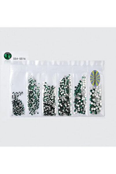 Pink Nails Set de cristale cu diamant verde