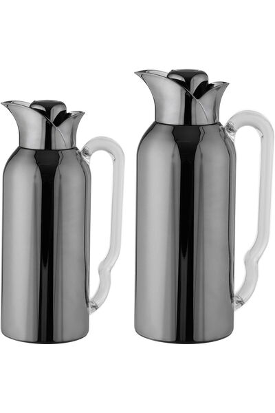 Generic طقم ترمس طويق من معرض السيف، قطعتان، 0.7/1 لتر، مادة داخلية زجاجية، م...