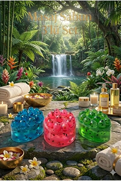 Beta Moda Hub مجموعة صابون تدليك مضادة للسيلوليت مكونة من 3 قطع - صابون سبا ل...