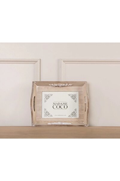 Madame Coco Ahşap Dikdörtgen Tepsi 25x22 Cm