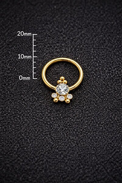 ömay takı Dört Taş Beş Top 316l cerrahi Çelik gold Halka Piercing
