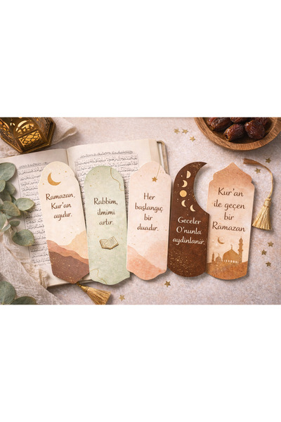Dijital Nostal Ramazan Şekilli Kur'an Ayracı 5 Farklı Tasarım I Ramazan I Ram...