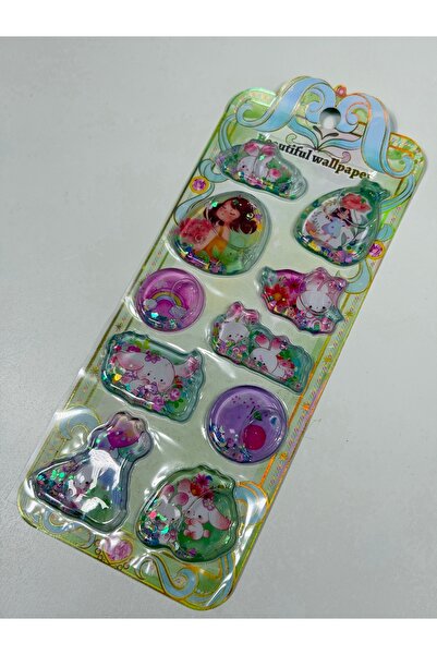 Ctc Gümrük Ürünleri Cute Characters Themed, Embossed, 3D, Water-Based, Glitte...