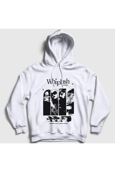 Presmono Unisex White Whiplash K Pop Aespa Hooded Sweatshirt 590117Tt