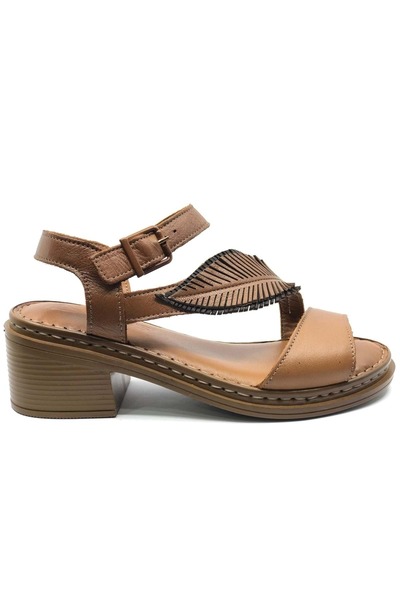 Venüs Mistae Genuine Leather Comfort Orthopedic Women's Sandals Taba