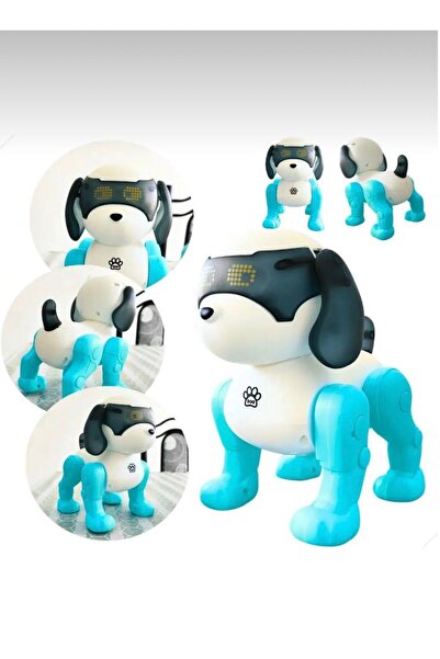 ZİVENTA Mavi Robot Köpek Işıklı Sesli Müzikle Senkronize Hareket/Dans Eden Ku...