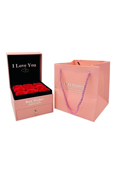 naniland.ro Romantic gift set with red roses and heart necklace