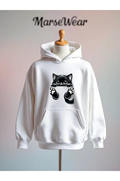 Vordevia مطبوع سترة قطنية مكونة من 3 خيوط O قصة فضفاضة K بغطاء رأس