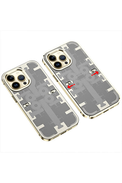 NewFace Lvsqvr iPhone 14 Pro Max Case Mechanical Bumper Cover (224419) - Gold