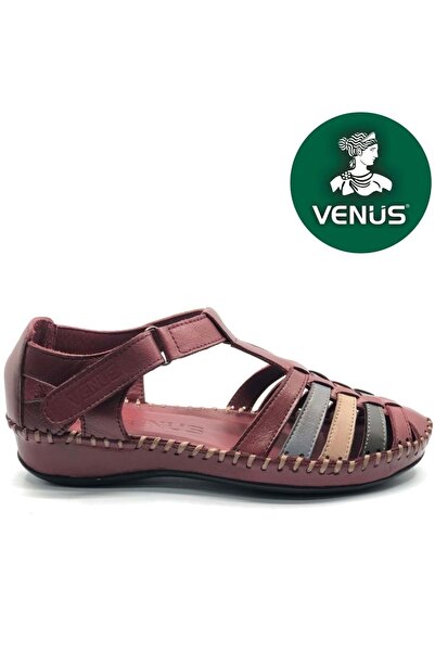 Venüs Trrop Hakiki Deri Comfort Ortopedik Kadın Sandalet BORDO