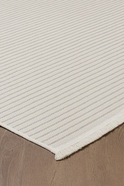 CANOO HALI HOME BEYAZ-KREM Şönil Kilim Makinede Yıkanabilir Kaymaz Taban Halı...